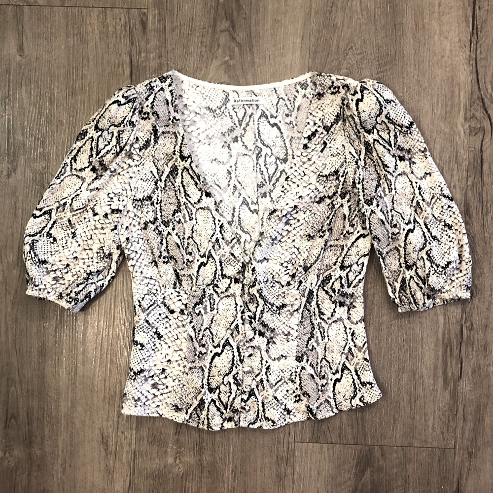 REFORMATION NELL 3/4 SLEEVE TOP